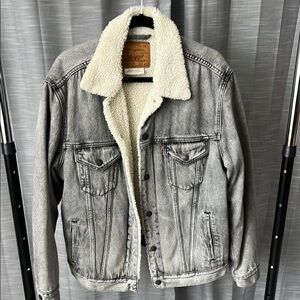 Levi's Gray Sherpa-Lined Denim Jacket